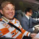 11. mai: Kronprinsen kjører og Henning Solberg er kartleser under EMV Viking Rally for hydrogen- og el-biler (Foto: Erlend Aas, Scanpix)